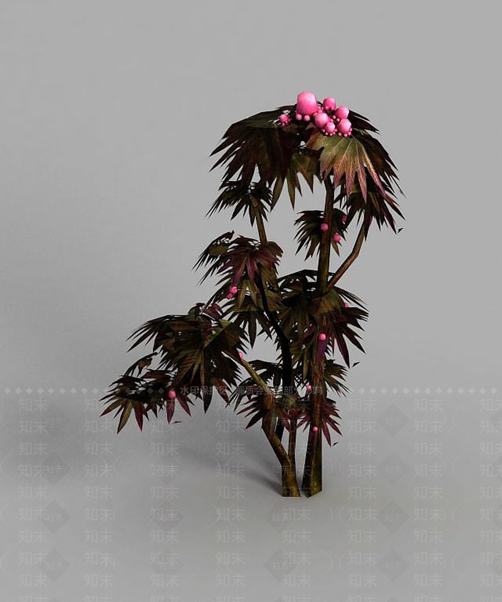 现代魔兽世界游戏场景树木装饰3D模型下载【ID:1189326213】