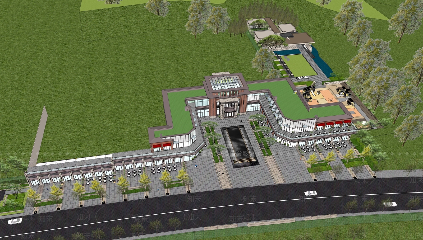 欧式售楼处建筑SU模型下载【ID:1189326922】