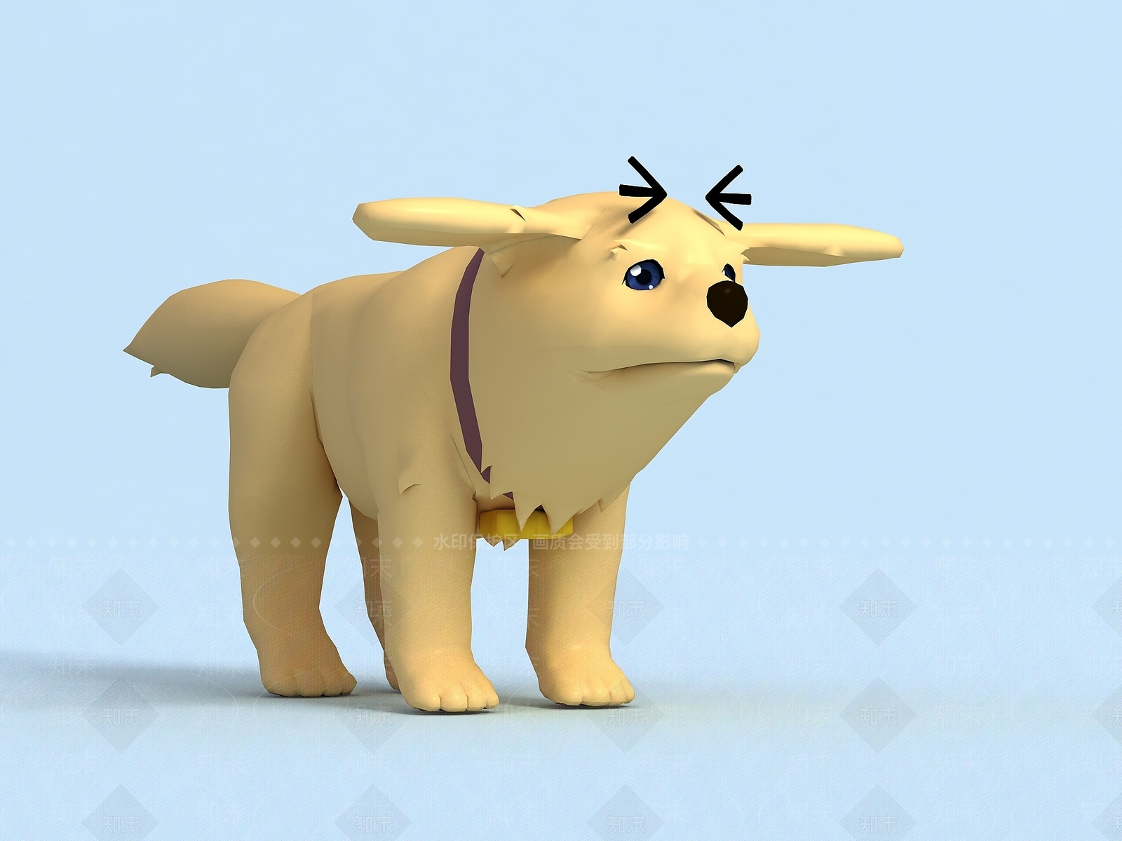 现代动漫小狗形象3D模型下载【ID:1189326725】