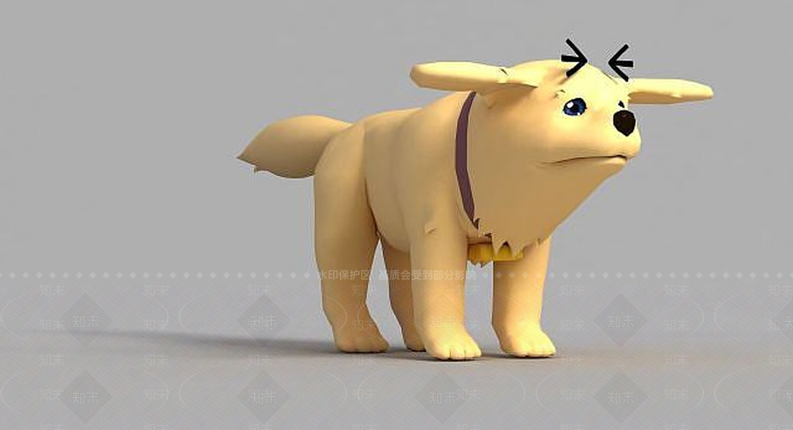 现代动漫小狗形象3D模型下载【ID:1189326725】