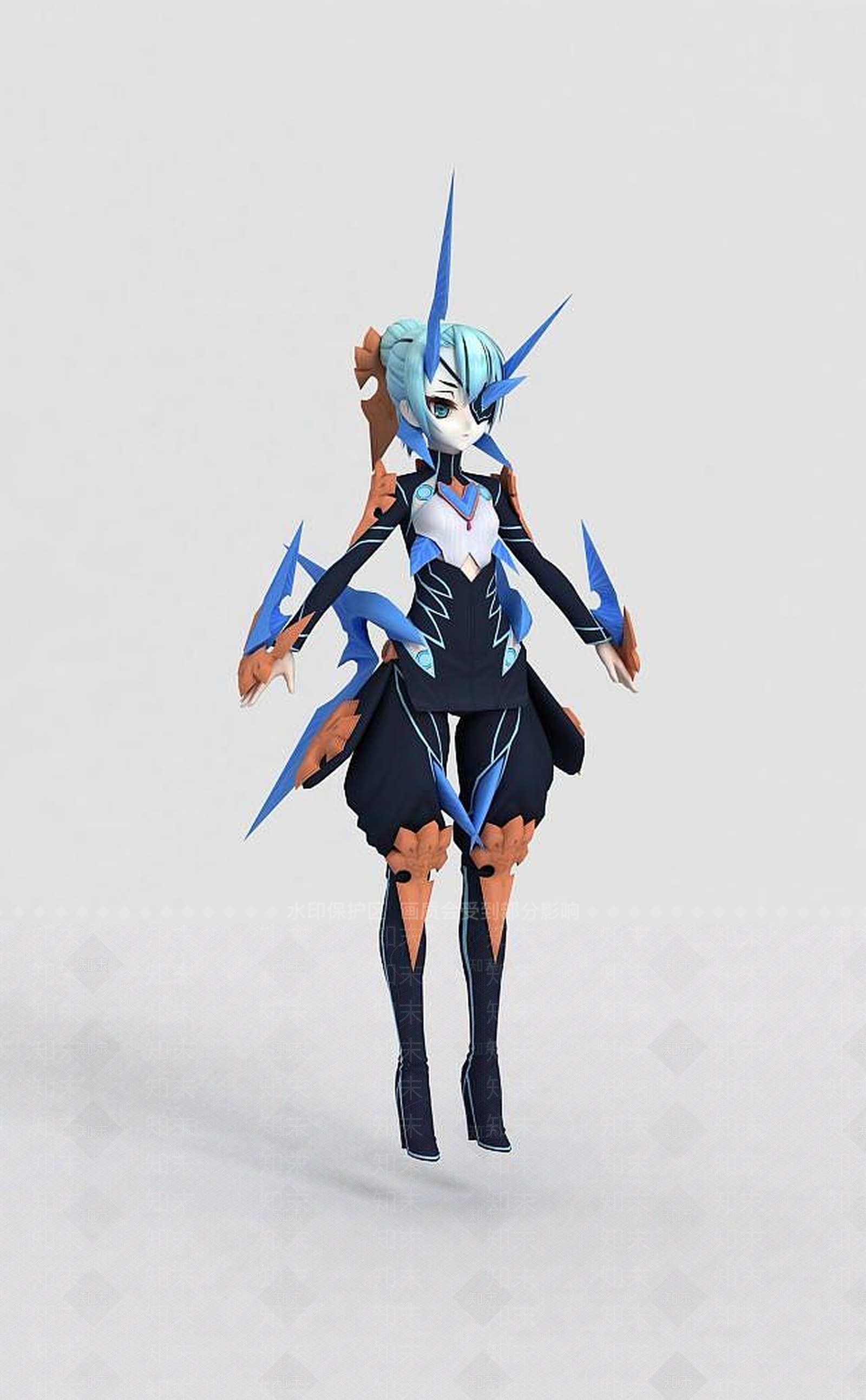 现代动漫美女人物形象3D模型下载【ID:1189326828】