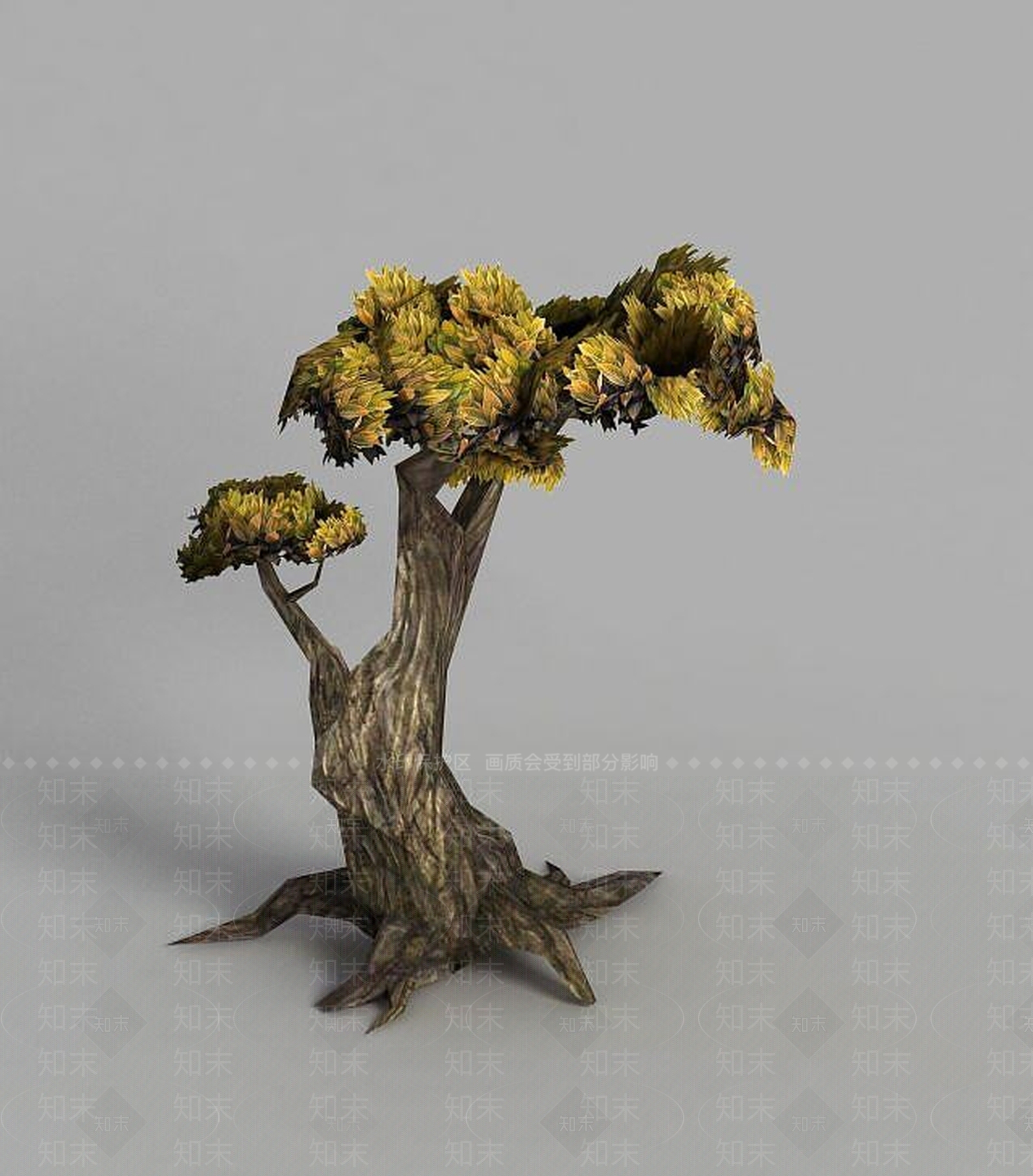 现代魔兽世界游戏场景树木装饰3D模型下载【ID:1189326938】