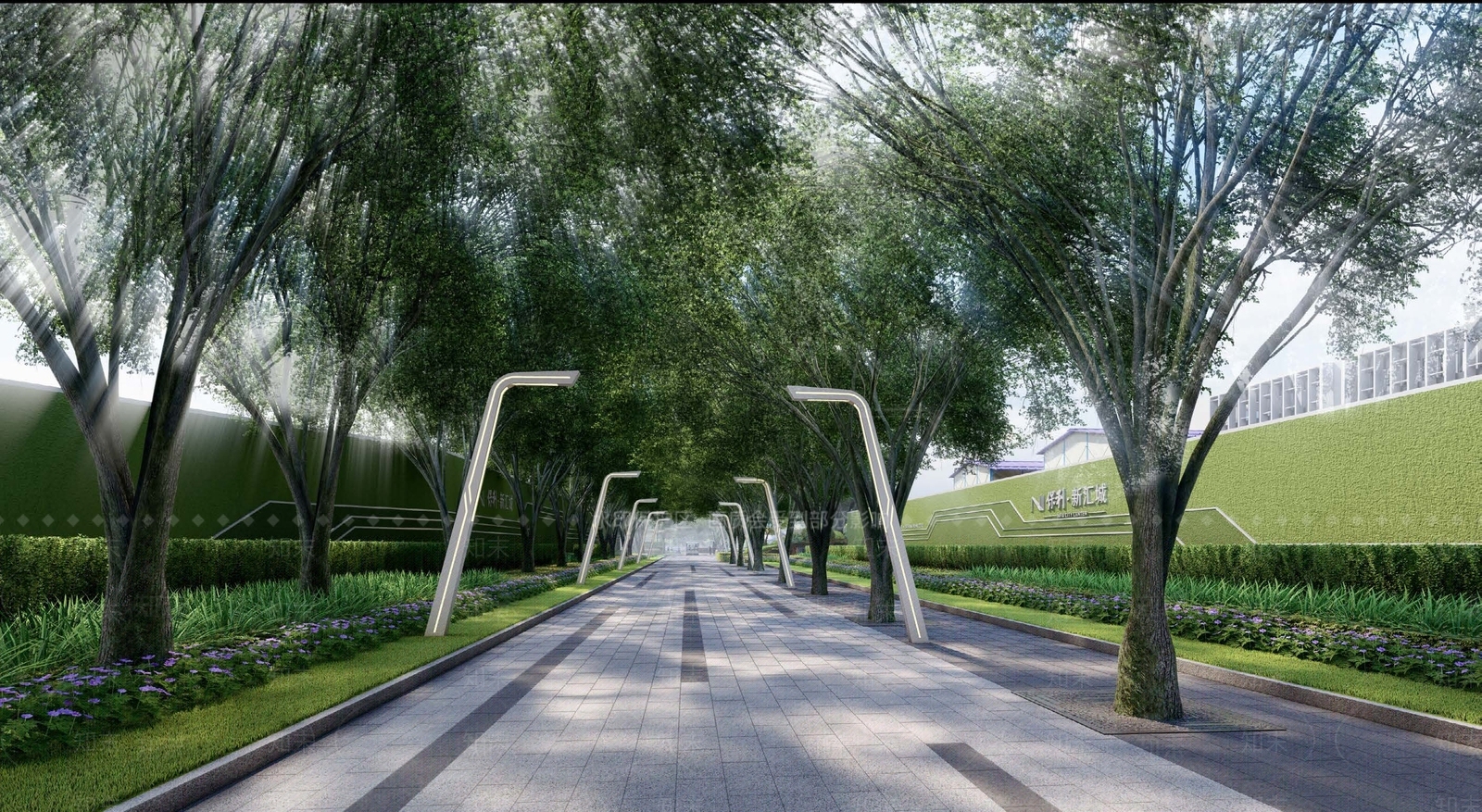 现代小区景观SU模型下载【ID:1189327712】