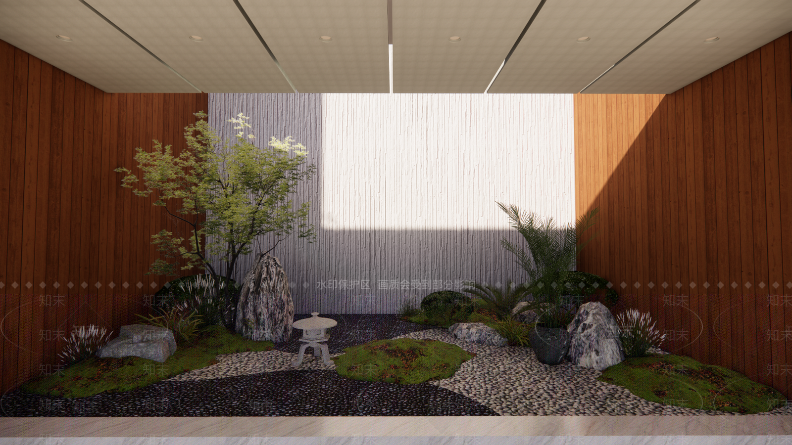 现代别墅庭院SU模型下载【ID:1189327794】