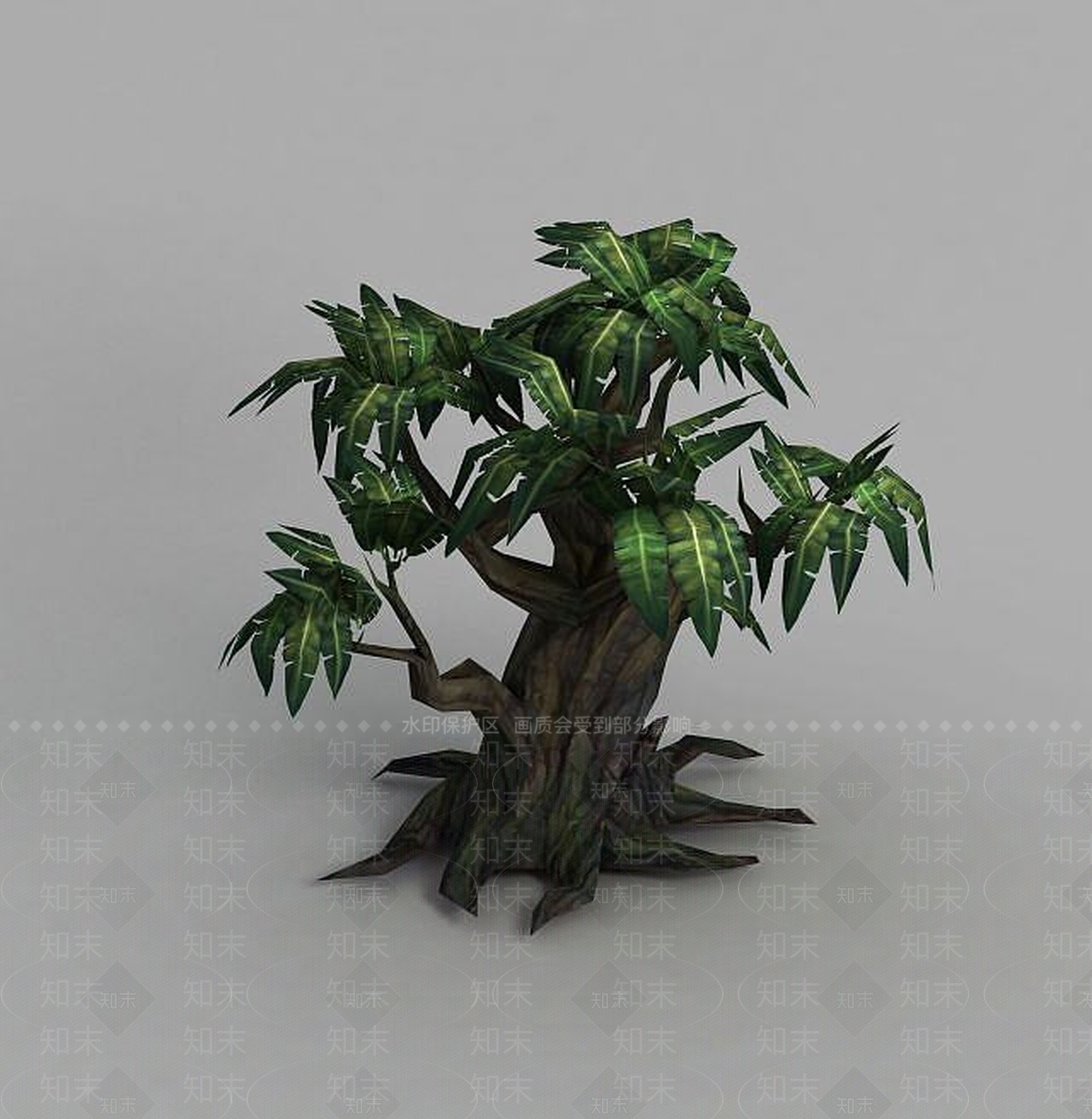 现代魔兽世界游戏场景树木装饰3D模型下载【ID:1189328013】