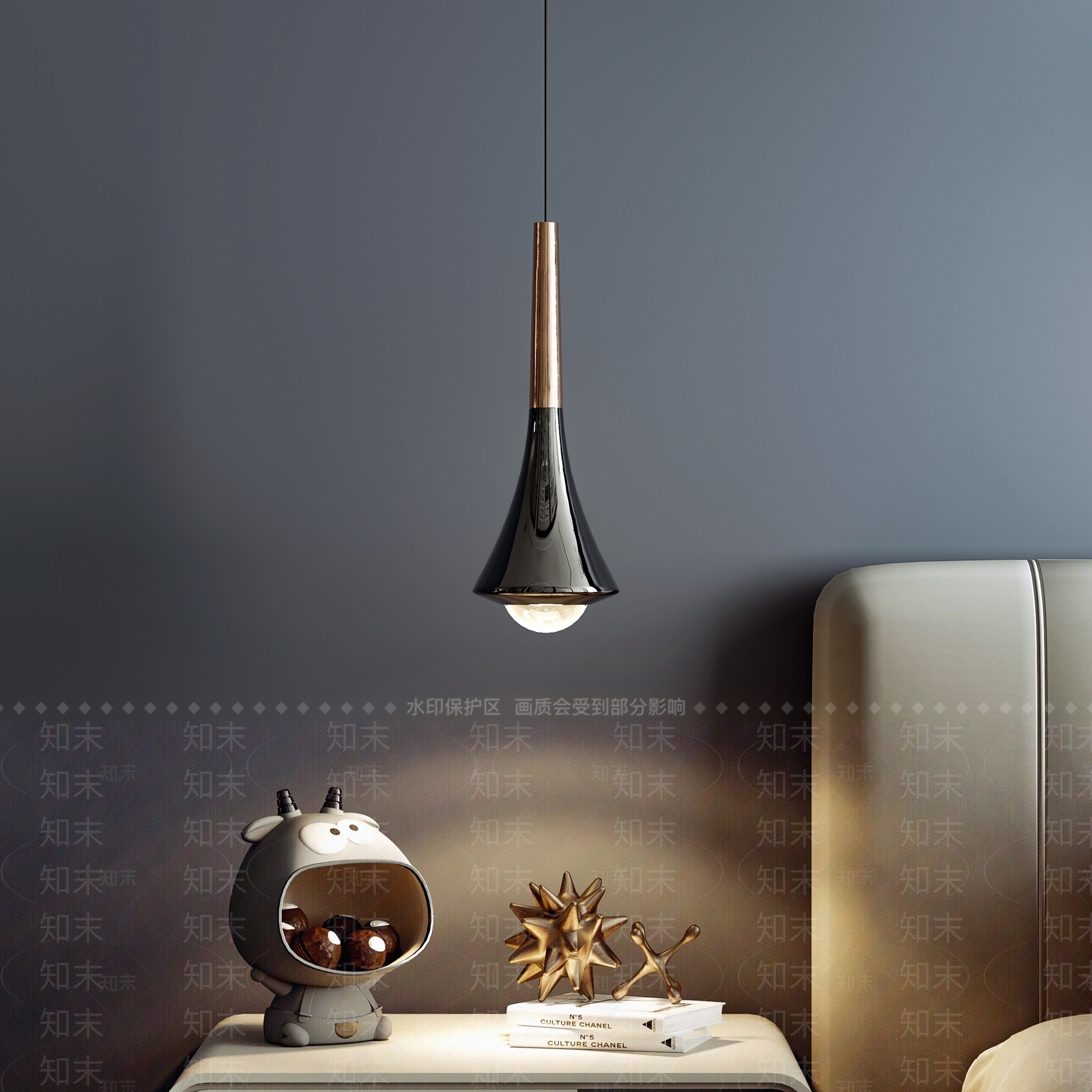 现代简约卧室吊灯3D模型下载【ID:1189333966】