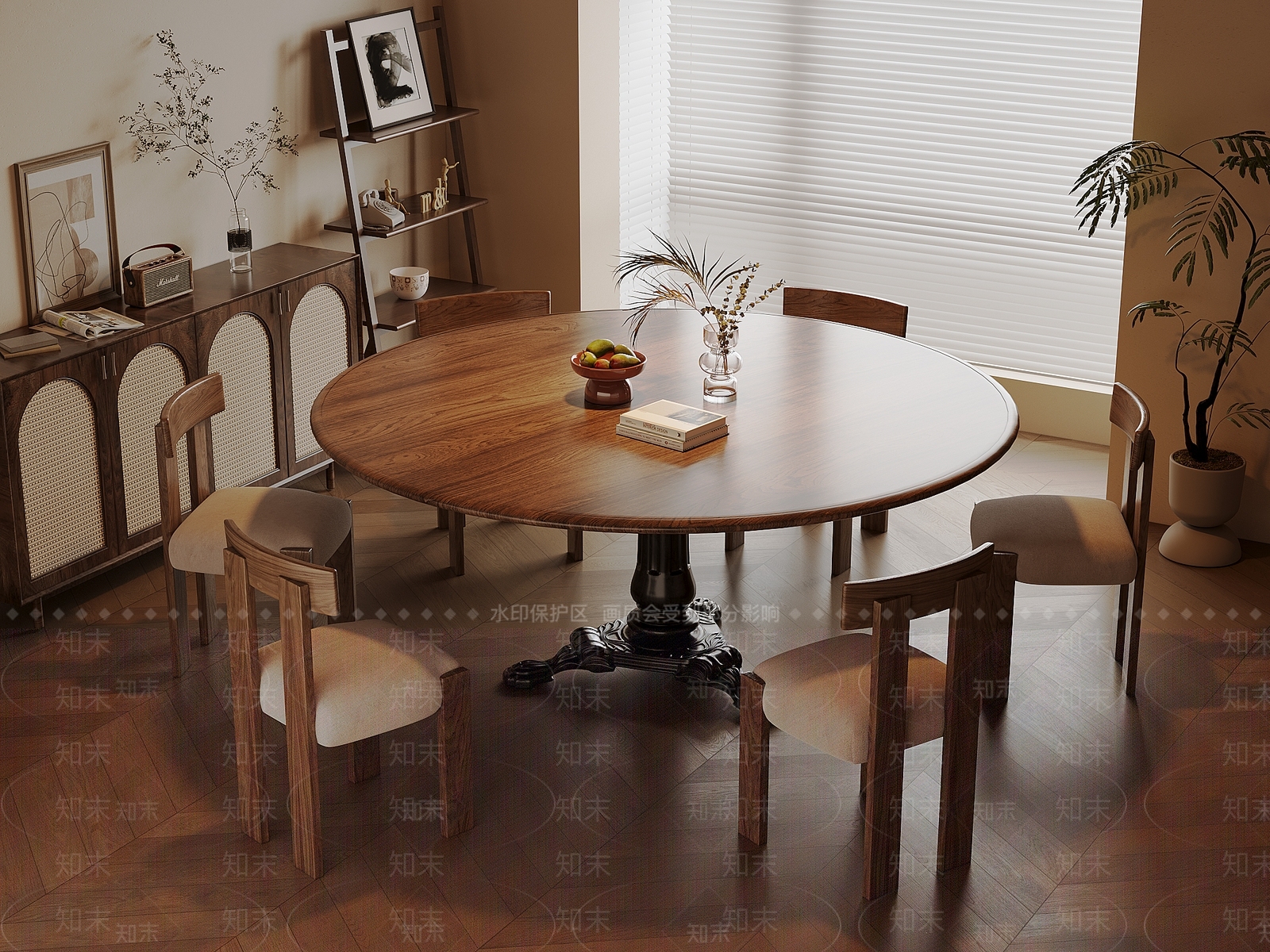 侘寂中古家居餐厅3D模型下载【ID:1189409527】