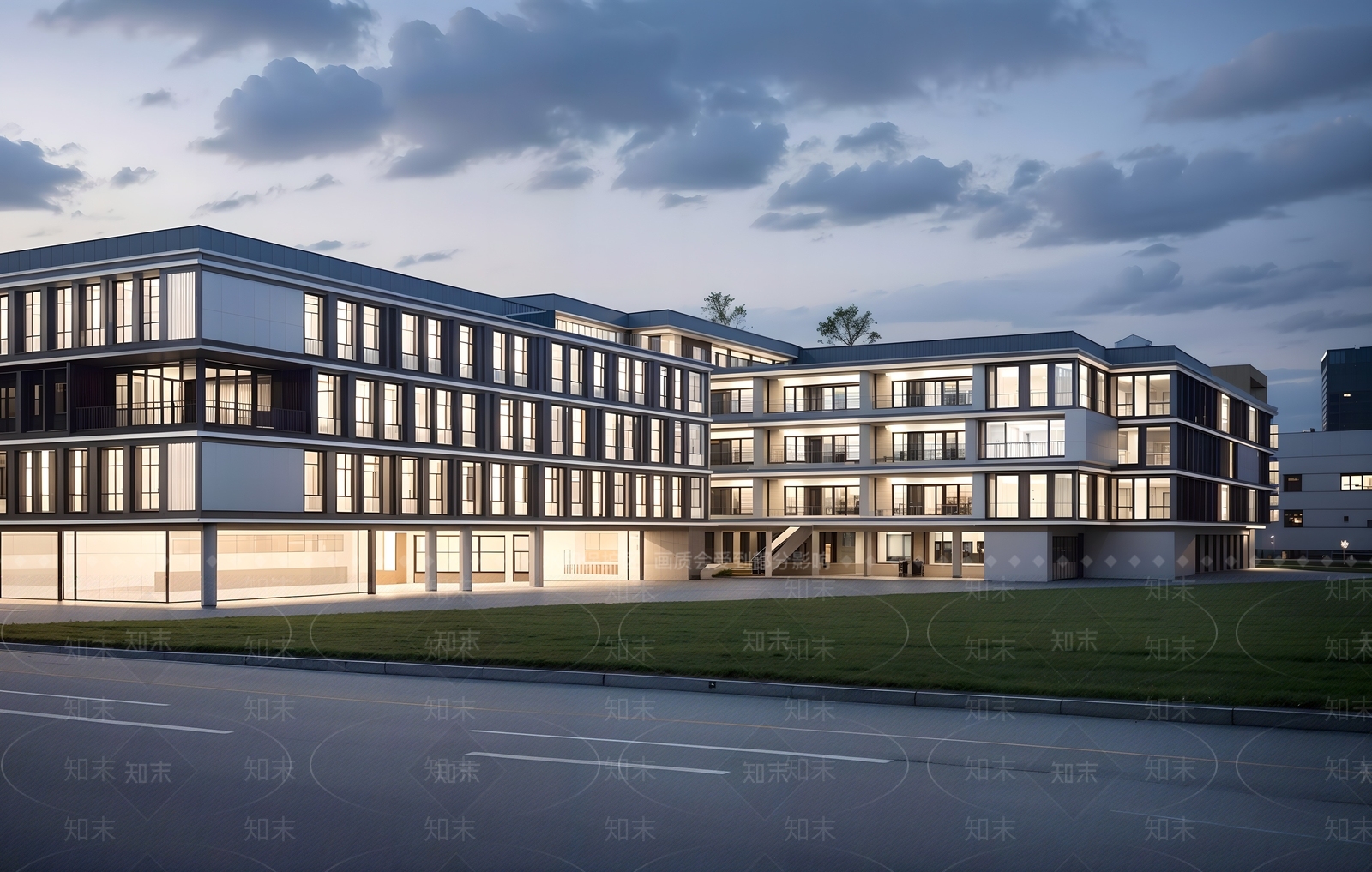 现代学校建筑SU模型下载【ID:1189337265】