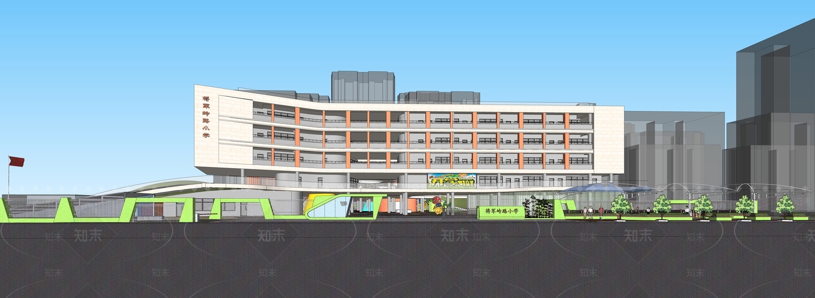 现代学校建筑SU模型下载【ID:1189337478】