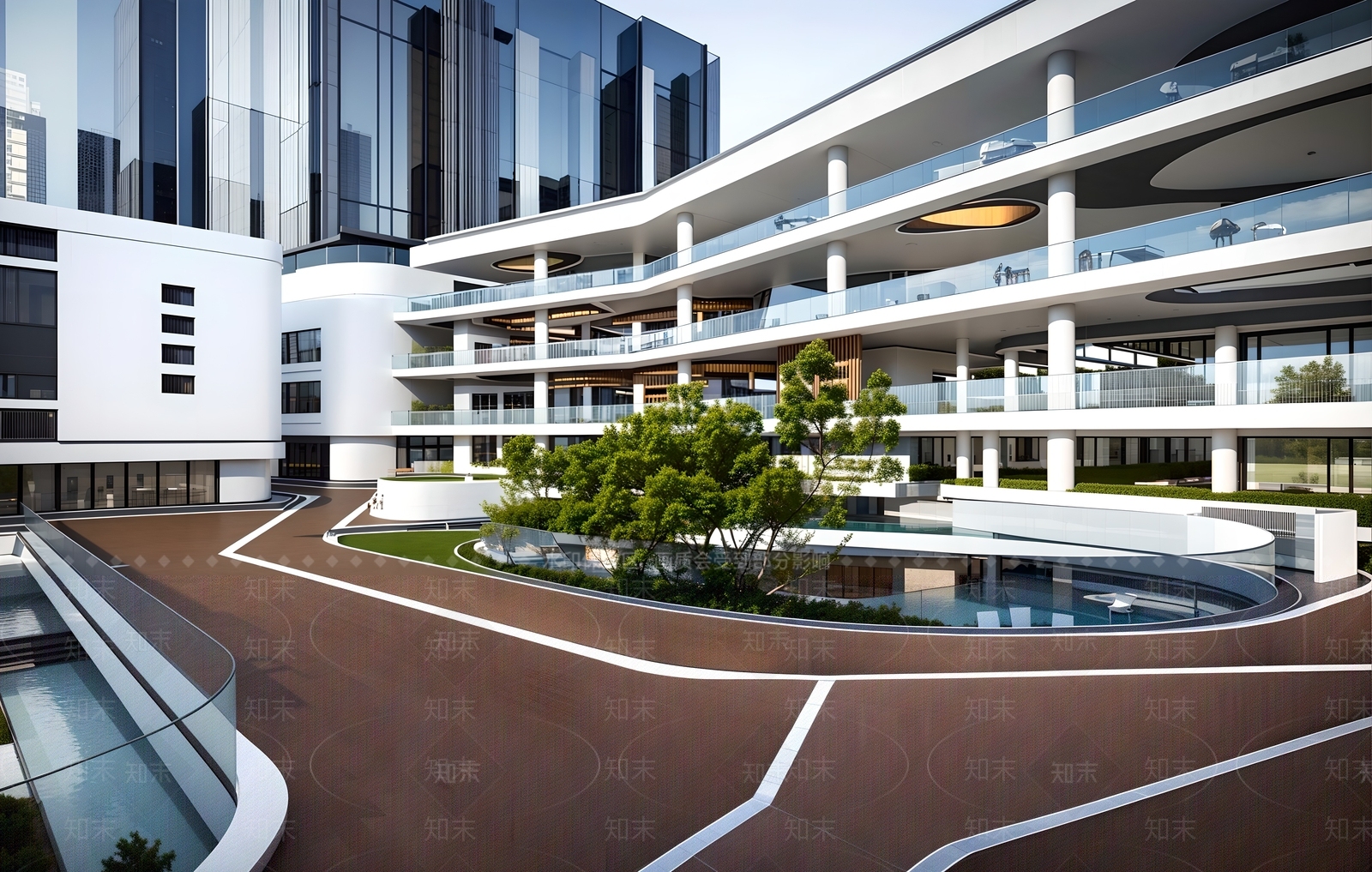 现代学校建筑SU模型下载【ID:1189337478】