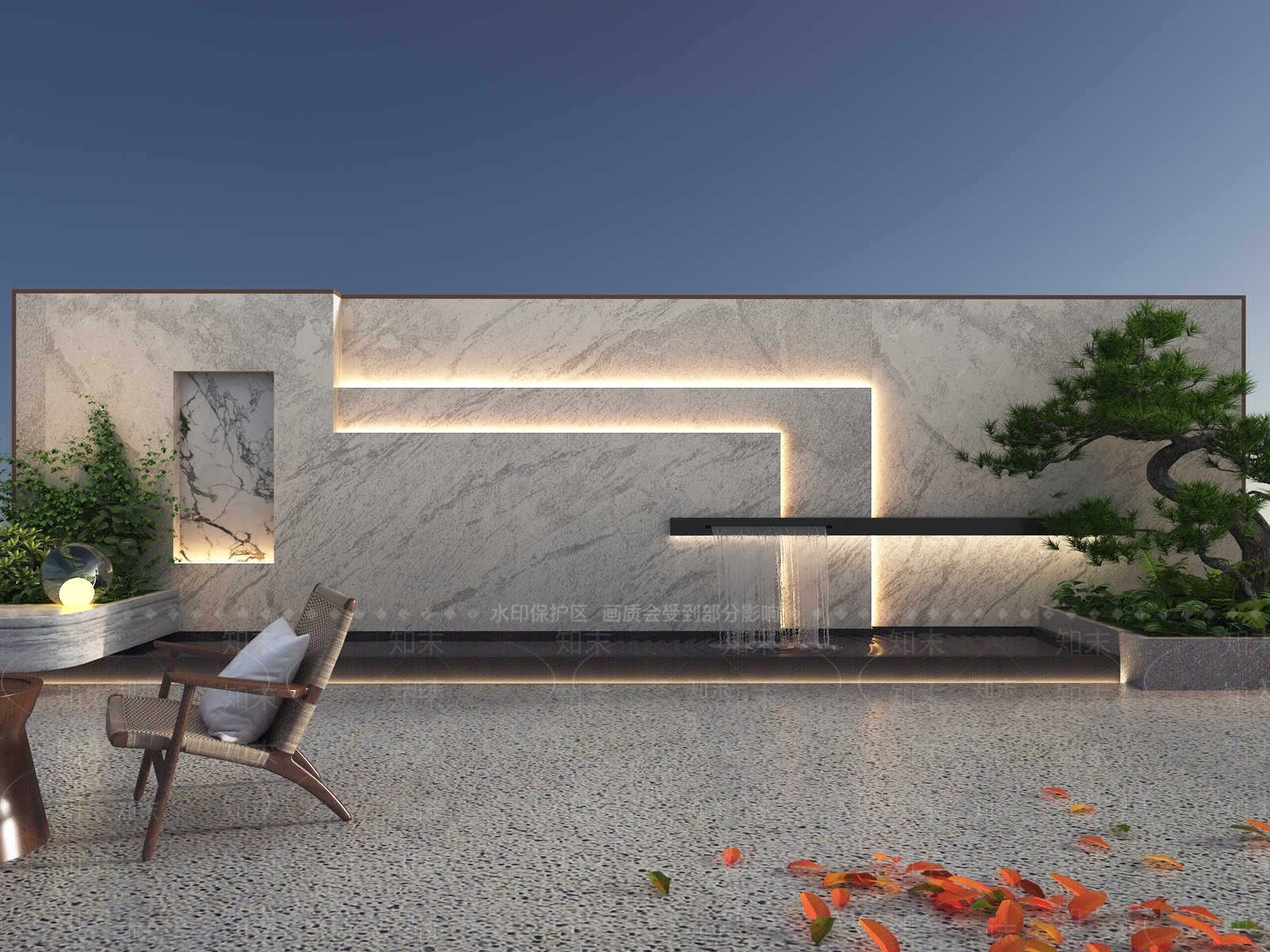现代景墙3D模型下载【ID:1189337919】