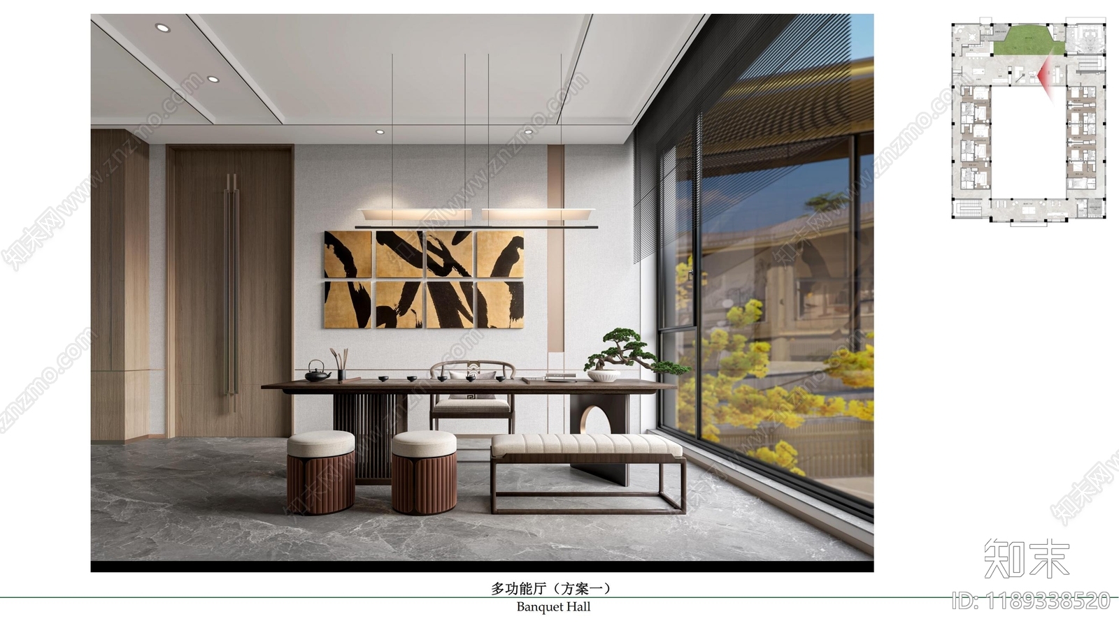 现代新中式其他休闲娱乐空间cad施工图下载【ID:1189338520】