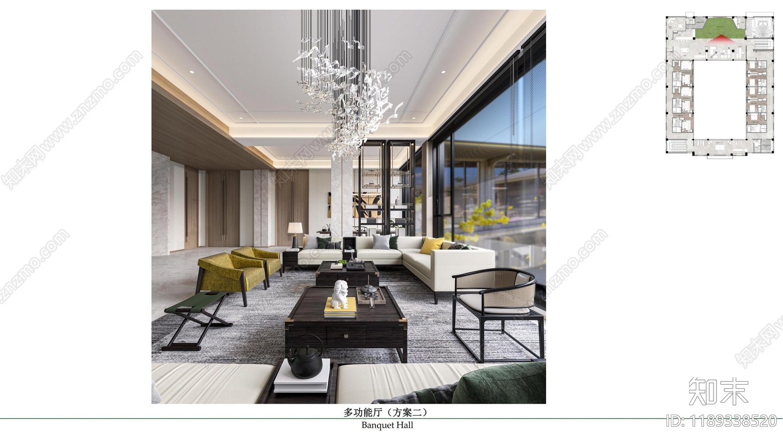 现代新中式其他休闲娱乐空间cad施工图下载【ID:1189338520】