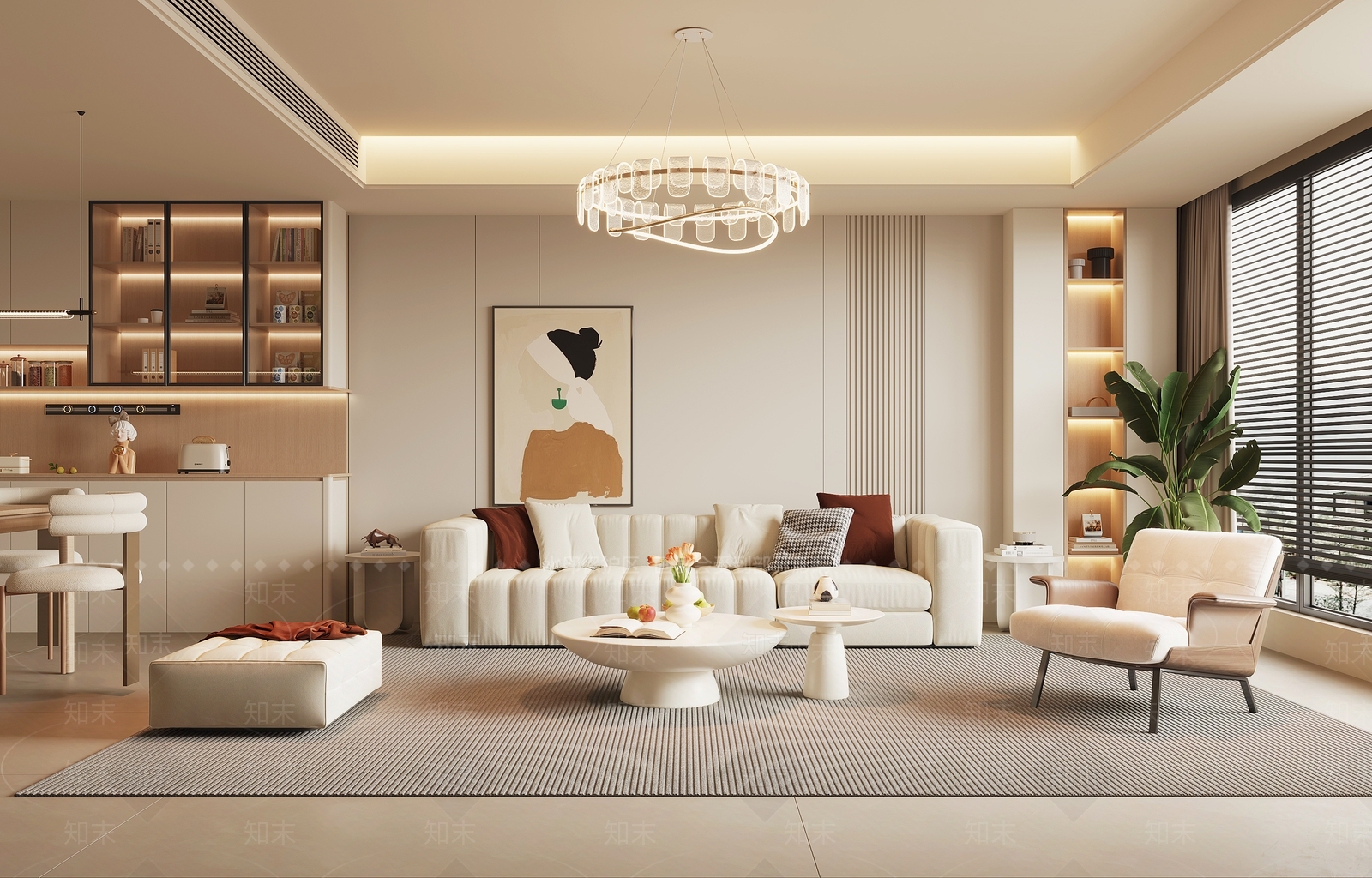吧台储物柜家居餐厅3D模型下载【ID:1227431882】