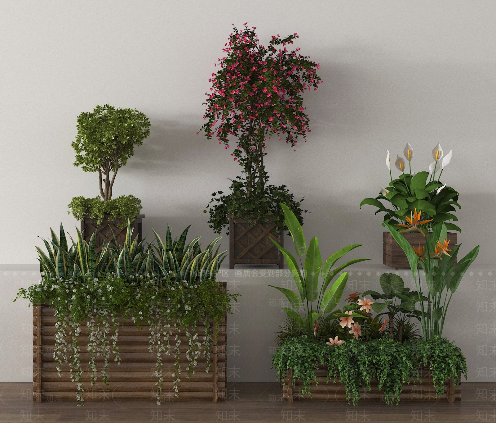 植物组合SU模型下载【ID:1189343247】