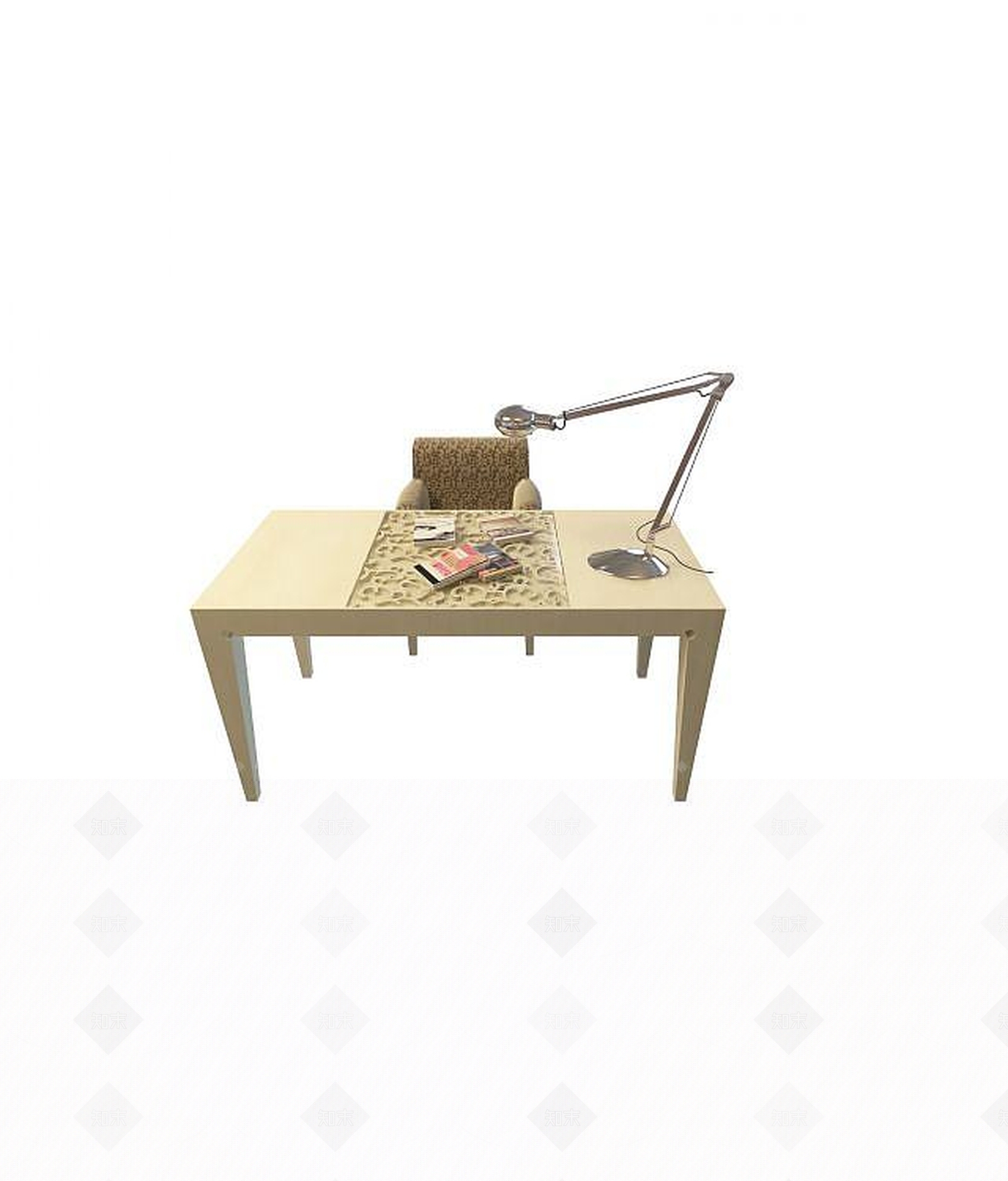 现代书桌椅3D模型下载【ID:1189343258】