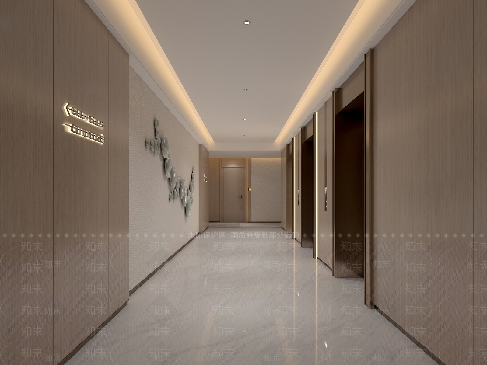 现代酒店走廊3D模型下载【ID:1215068734】