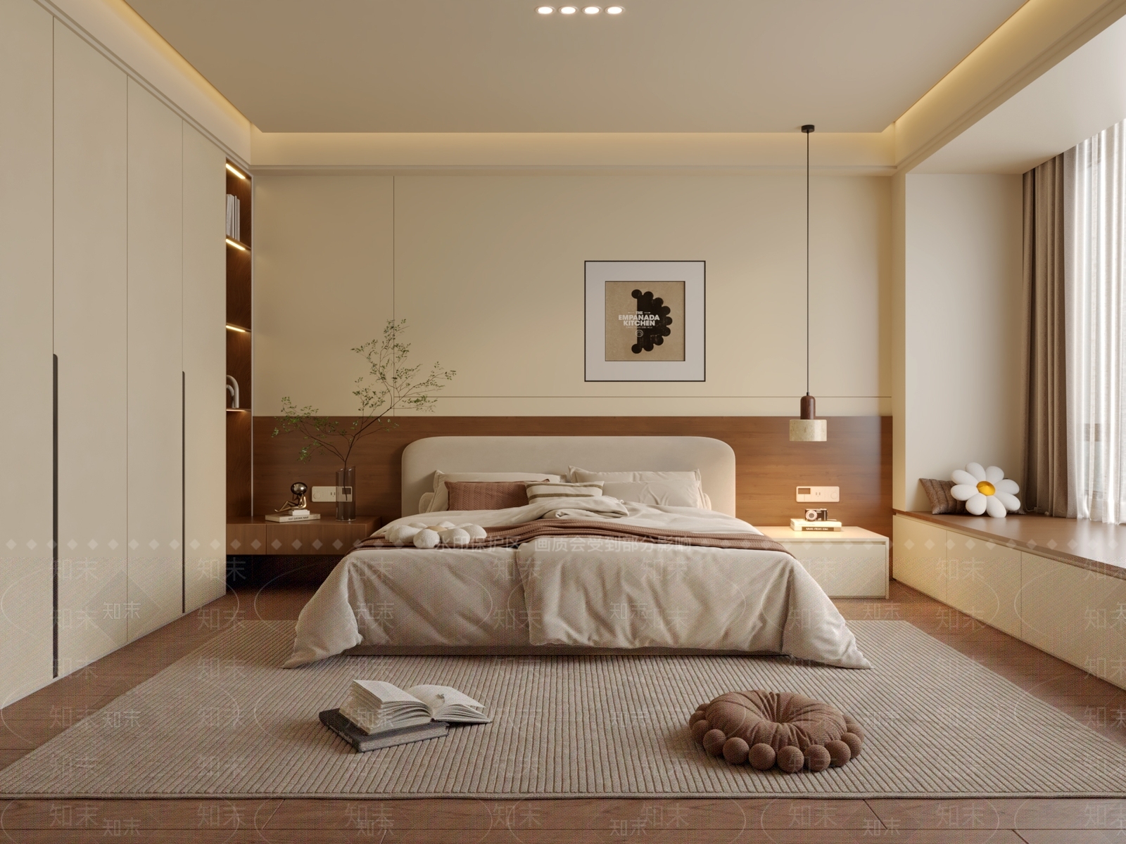 现代中古家居卧室3D模型下载【ID:1189344699】