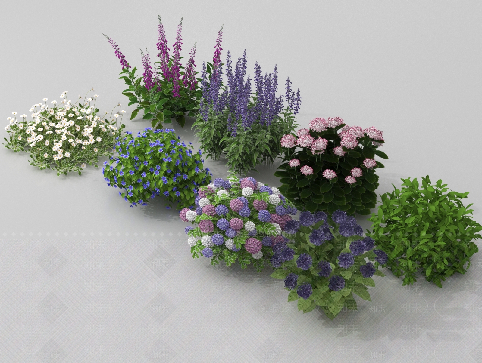 花草组合3D模型下载【ID:1189345253】
