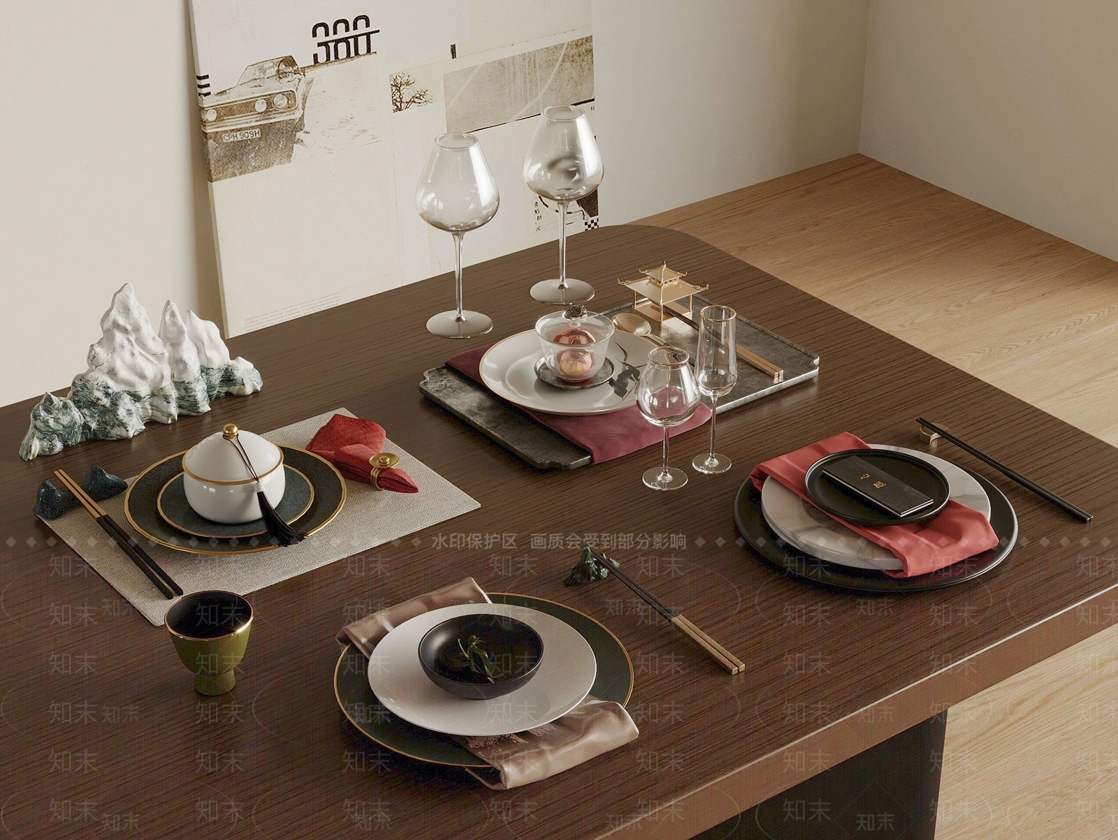 餐具SU模型下载【ID:1189345856】