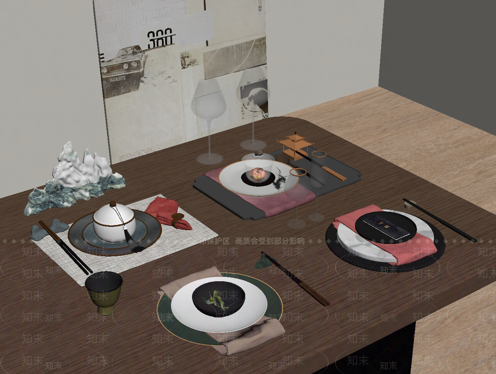 餐具SU模型下载【ID:1189345856】