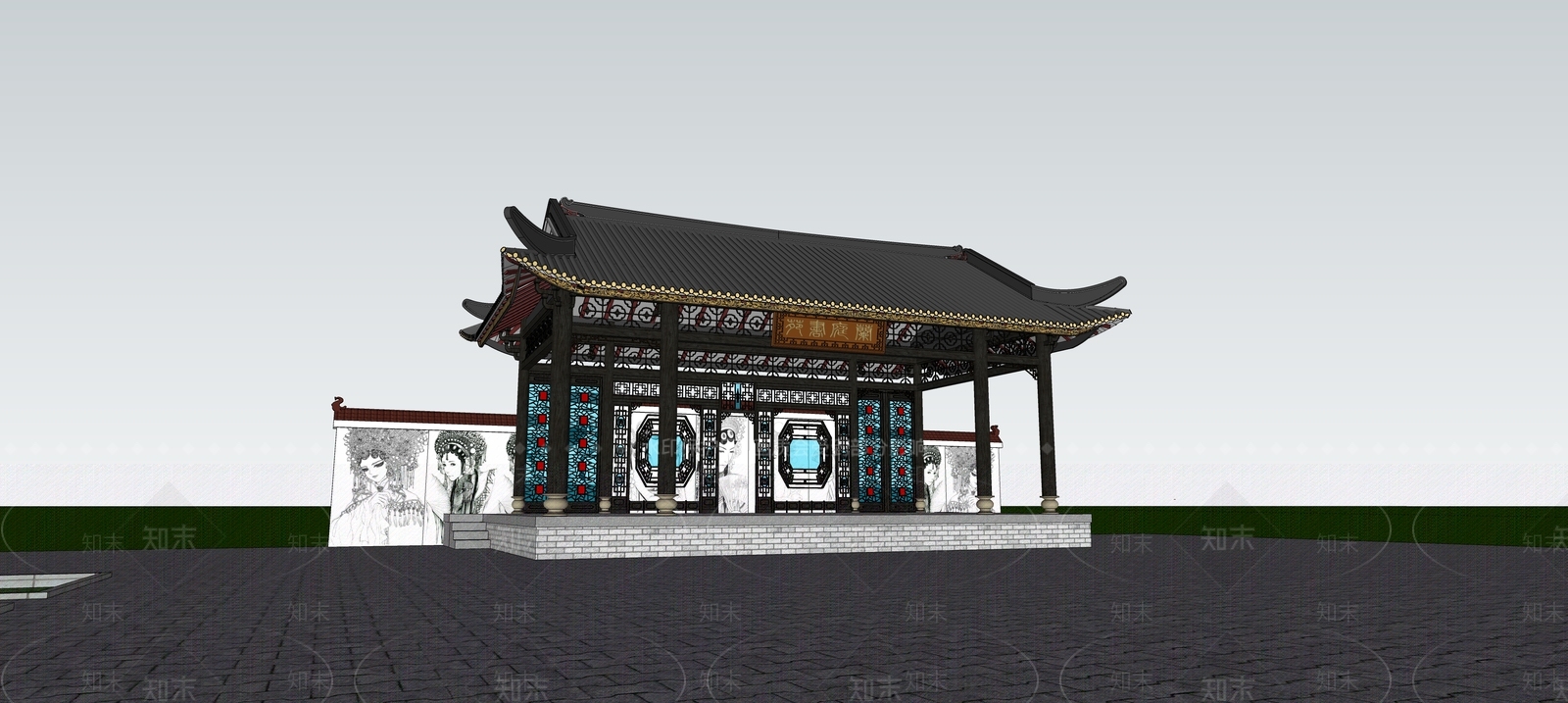 新中式中式小公建SU模型下载【ID:1189348282】