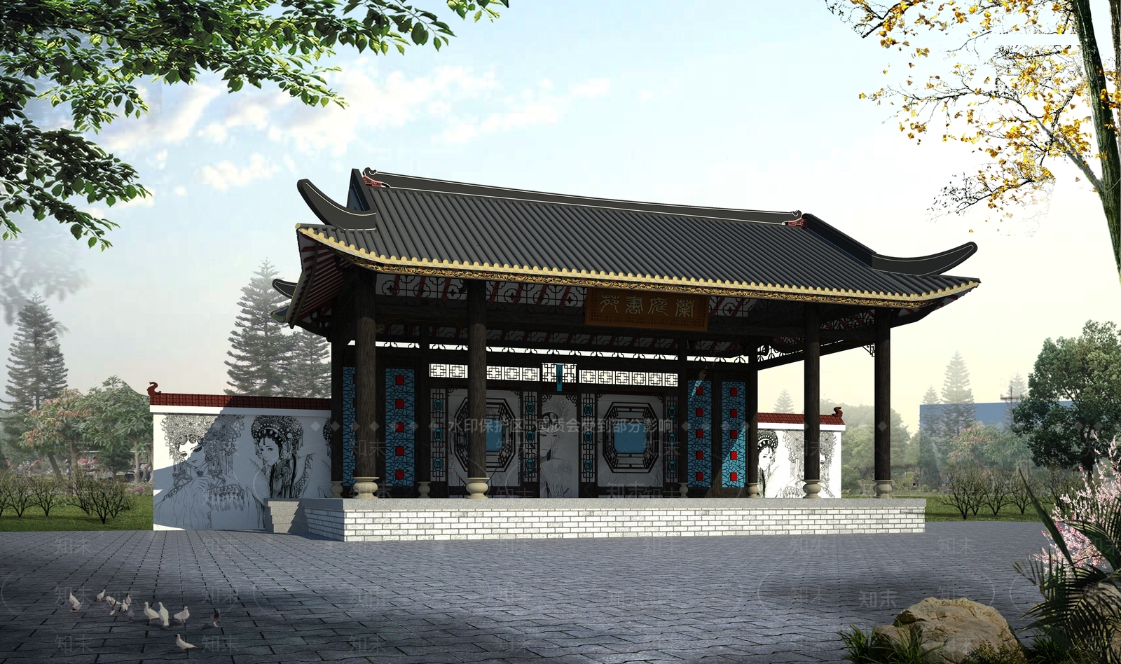 新中式中式小公建SU模型下载【ID:1189348282】