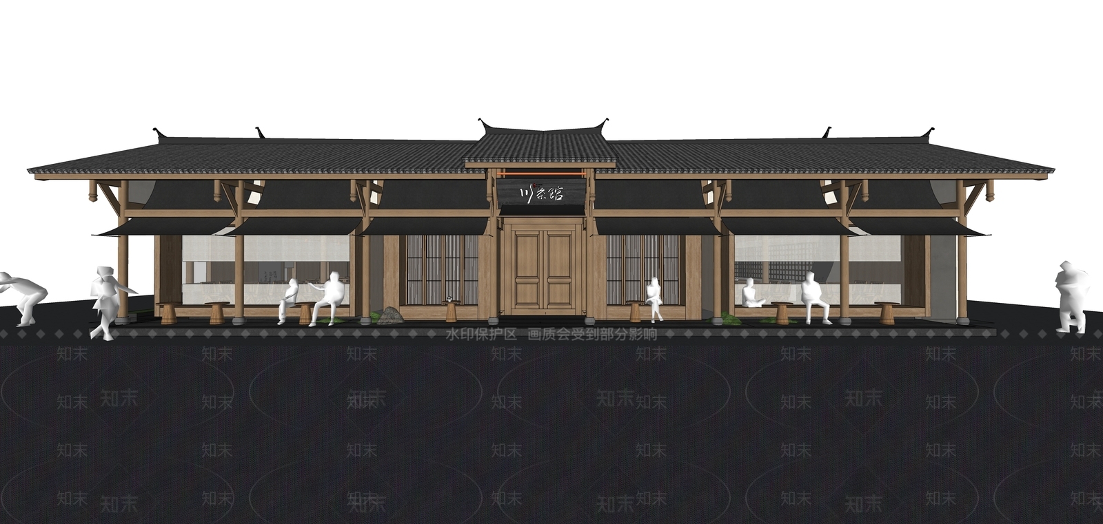 新中式侘寂茶馆SU模型下载【ID:1189349683】