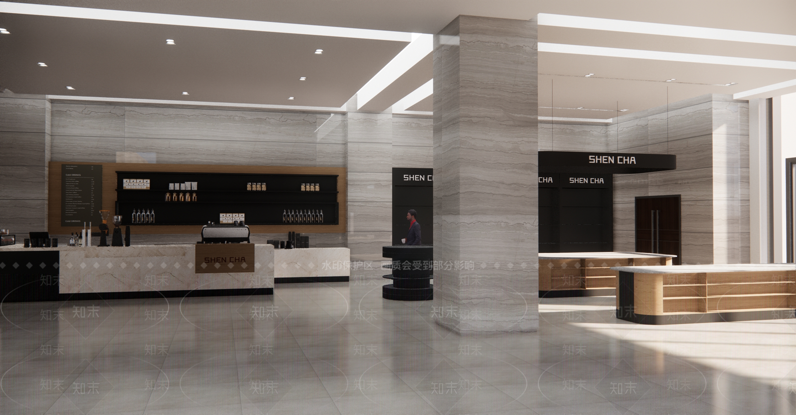 现代简约奶茶店SU模型下载【ID:1189358433】