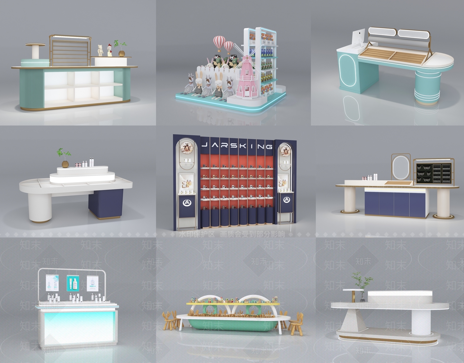 现代法式首饰柜3D模型下载【ID:1189361642】