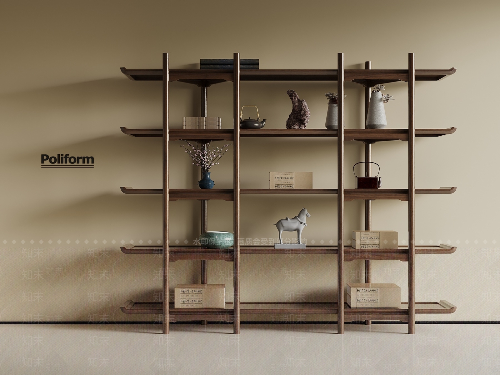 侘寂博古架SU模型下载【ID:1189362717】