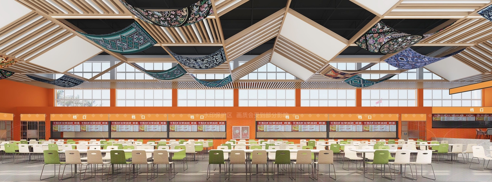 现代新中式食堂3D模型下载【ID:1189368790】