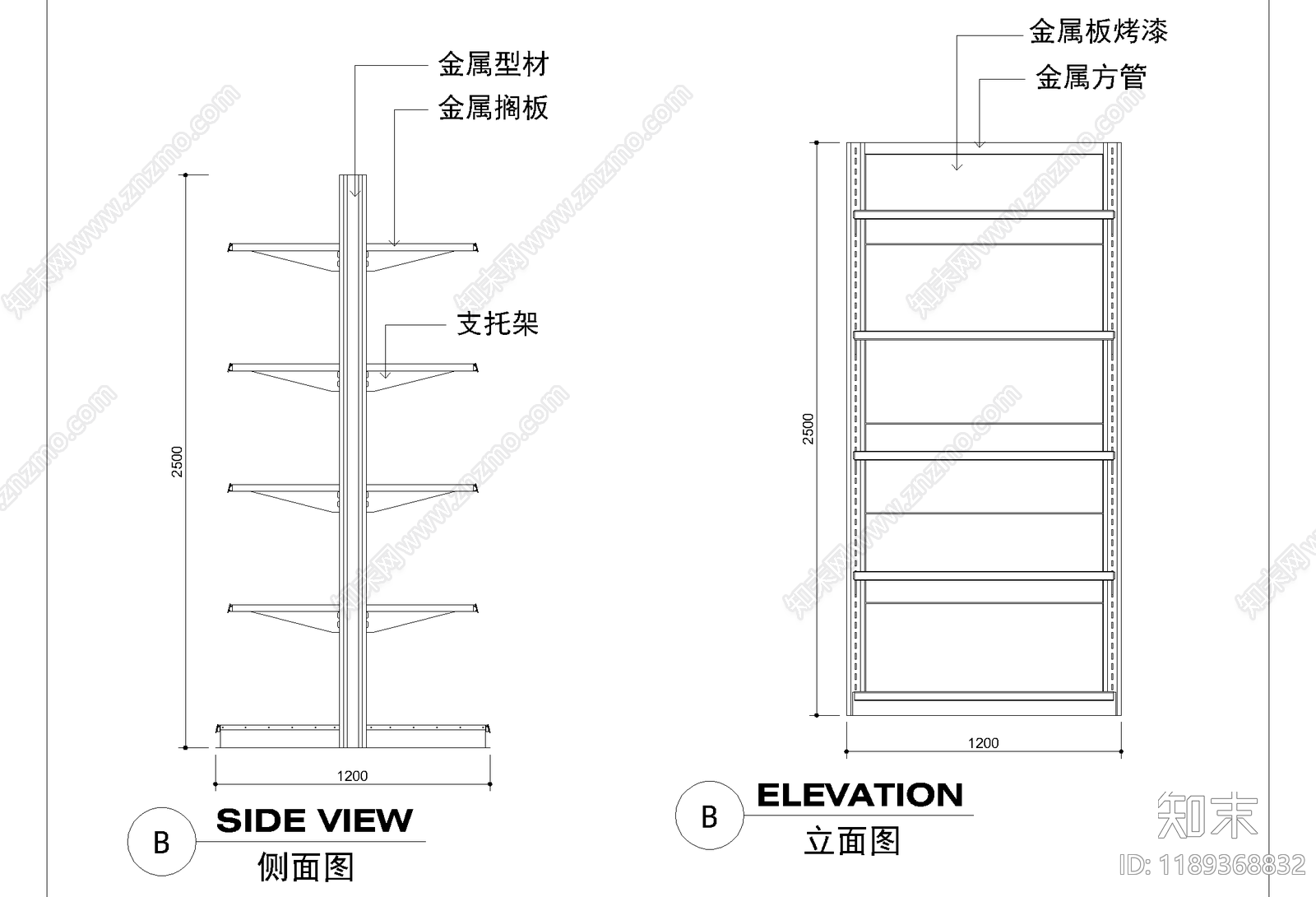 现代超市cad施工图下载【ID:1189368832】