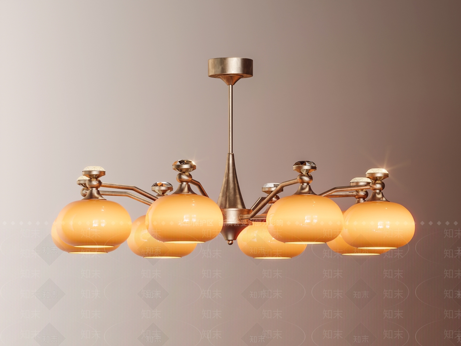 法式中古卧室吊灯3D模型下载【ID:1189370011】