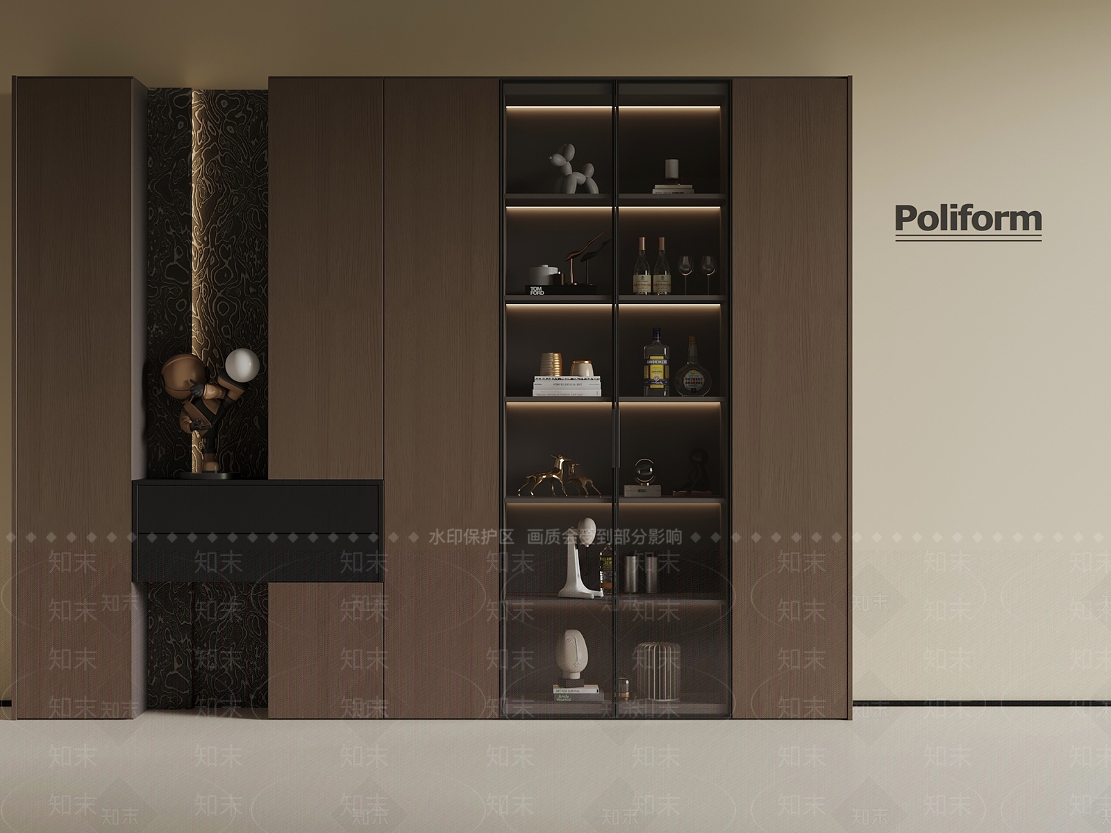 现代意式酒柜3D模型下载【ID:1189369803】
