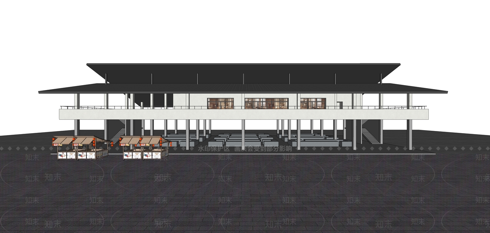 现代农贸市场SU模型下载【ID:1189371999】