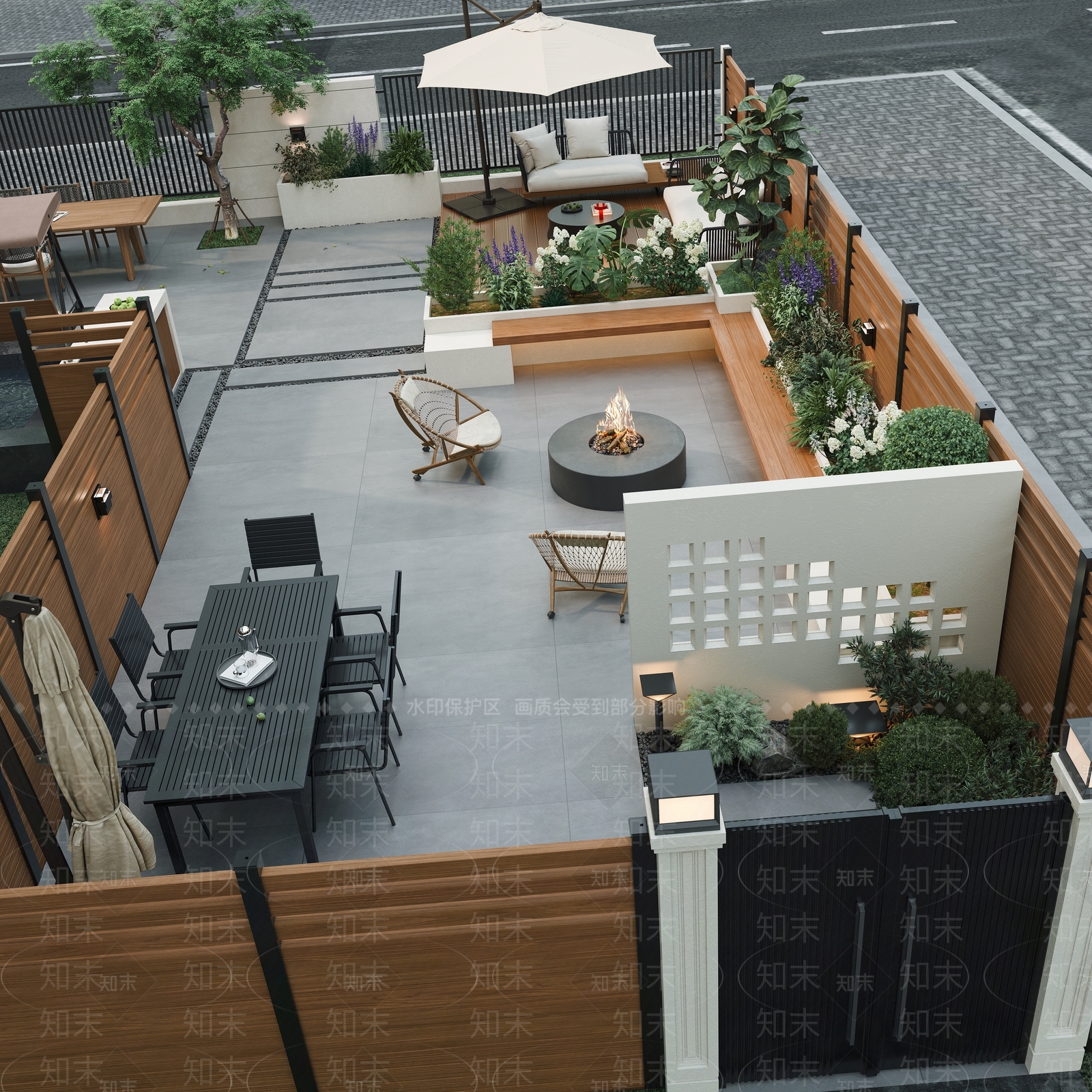 现代庭院3D模型下载【ID:1189379338】