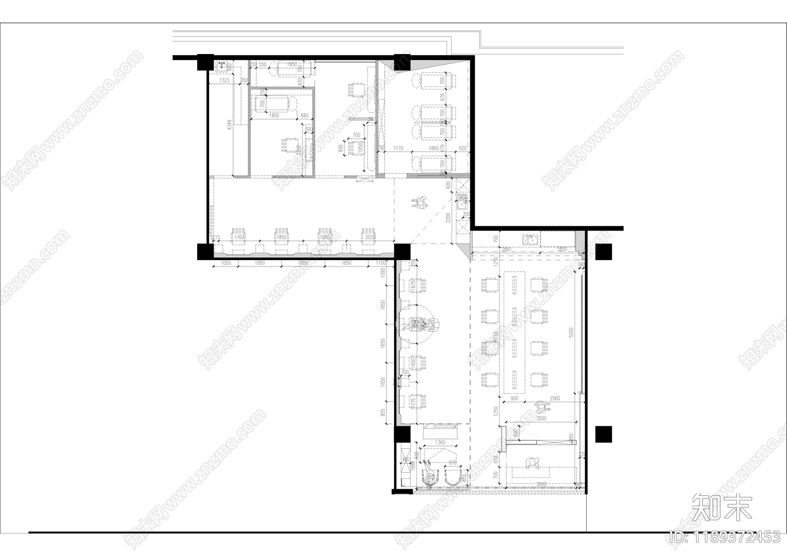 现代理发店cad施工图下载【ID:1189372453】