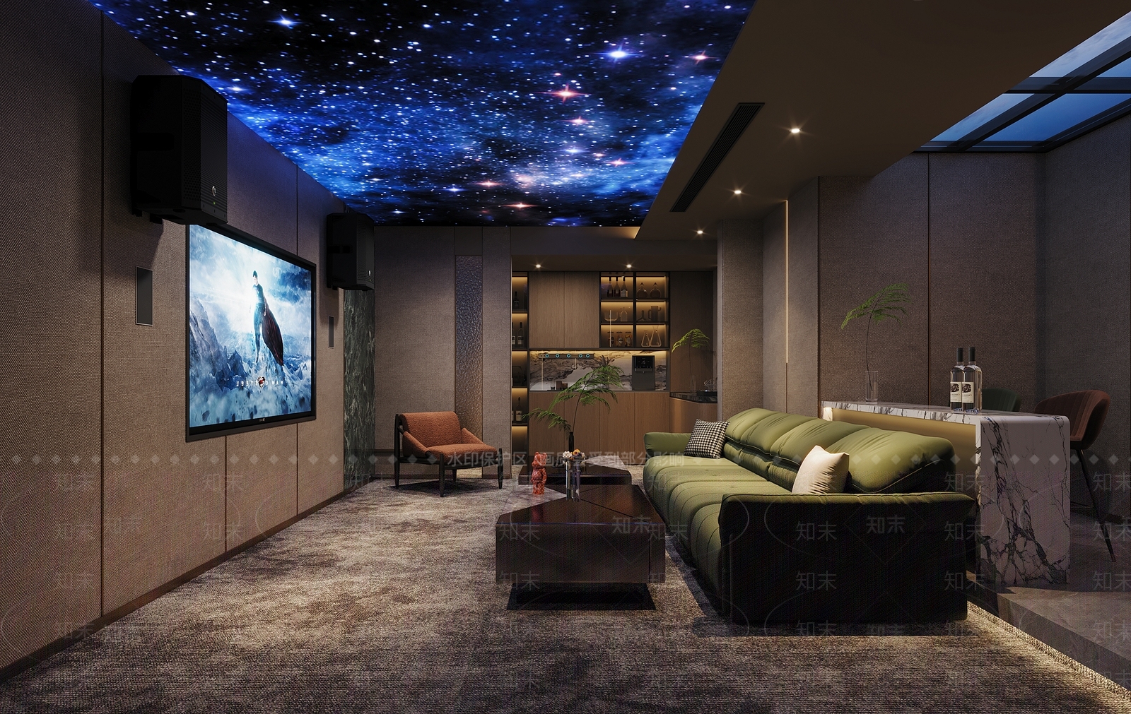 现代影音室3D模型下载【ID:1189372393】