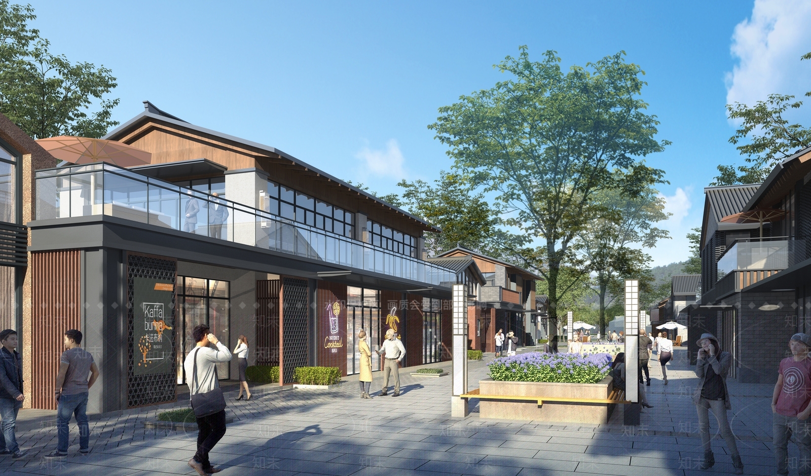 中式商业街SU模型下载【ID:1189372401】