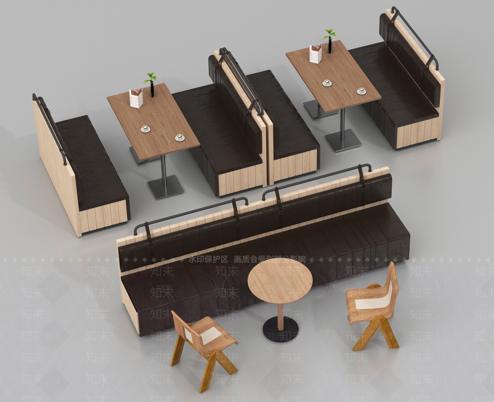 现代卡座沙发3D模型下载【ID:1189376078】
