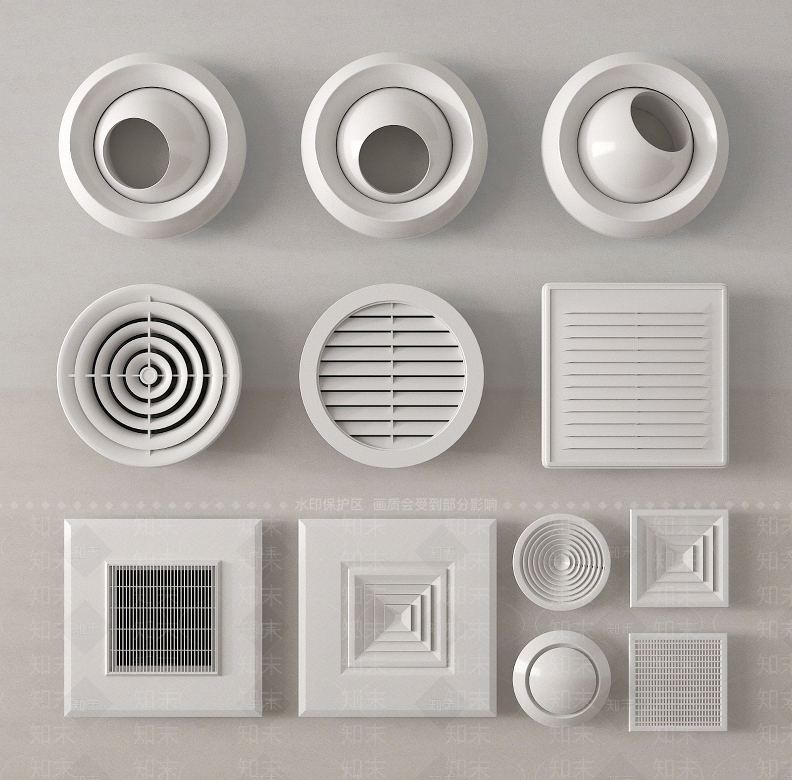 空调出风口SU模型下载【ID:1189377574】