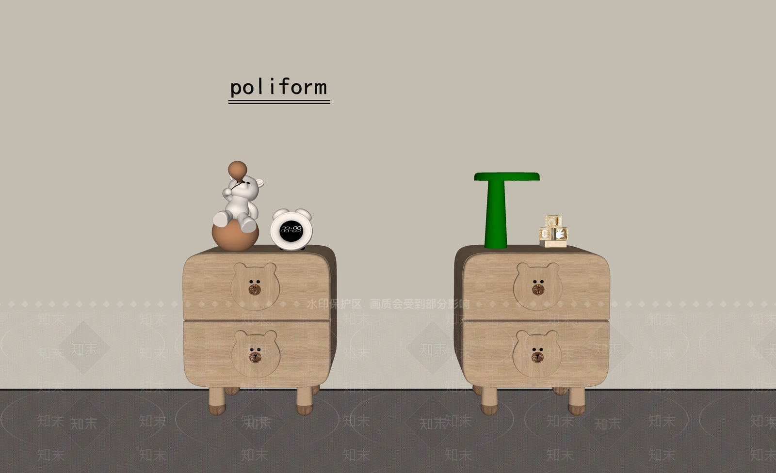现代床头柜SU模型下载【ID:1189380341】