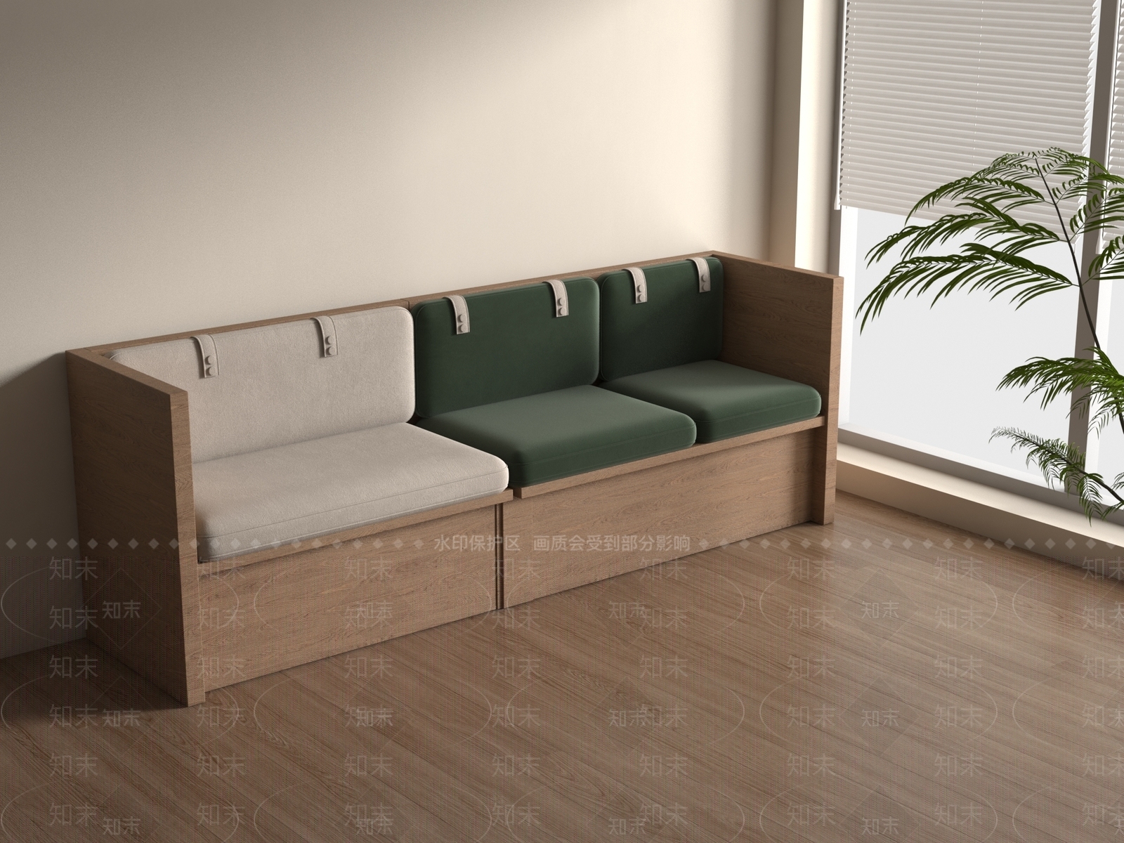 现代卡座沙发3D模型下载【ID:1189381790】