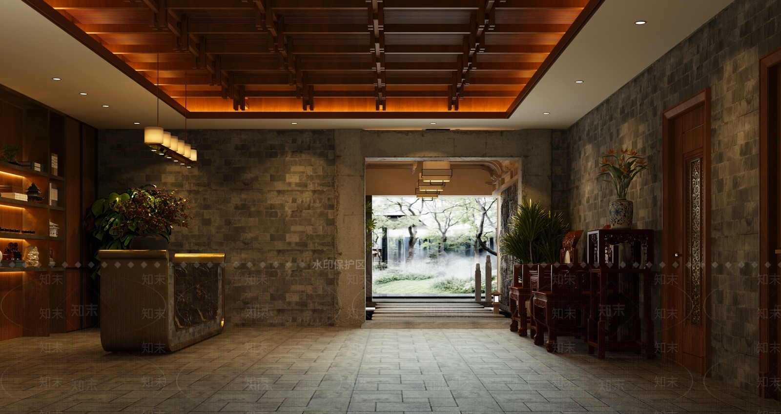 新中式中式足浴店3D模型下载【ID:1189382581】