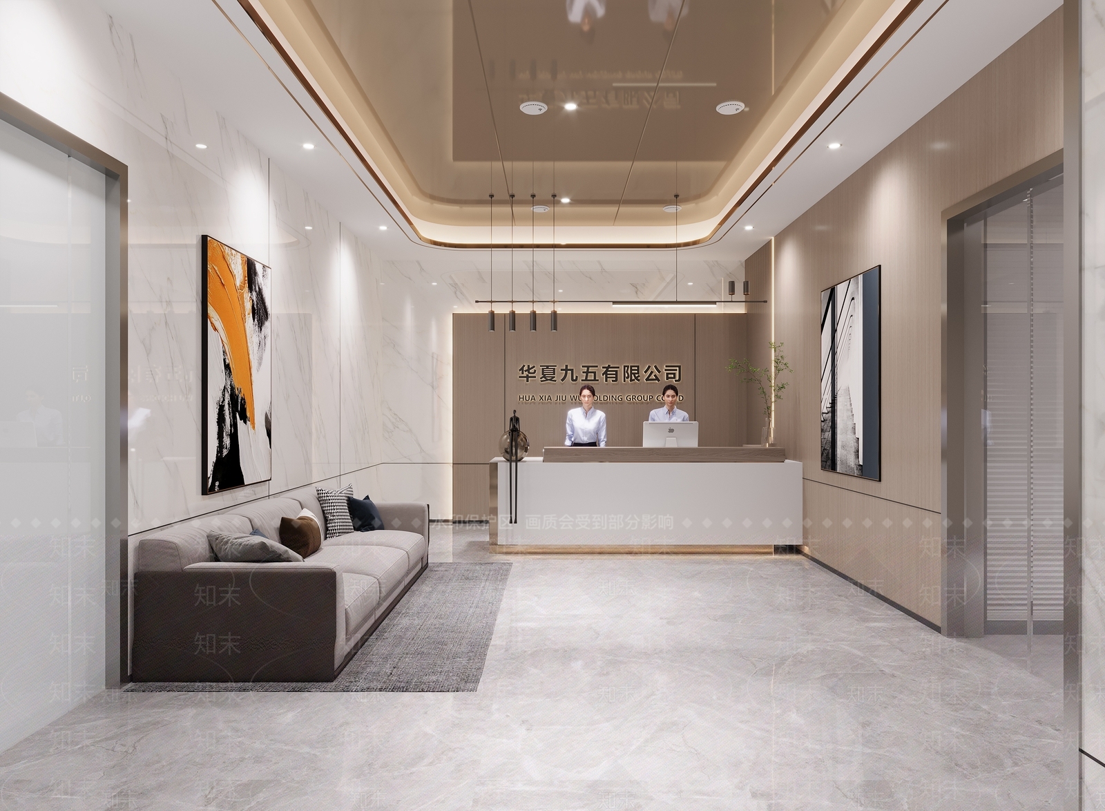 现代电梯间3D模型下载【ID:1189385215】
