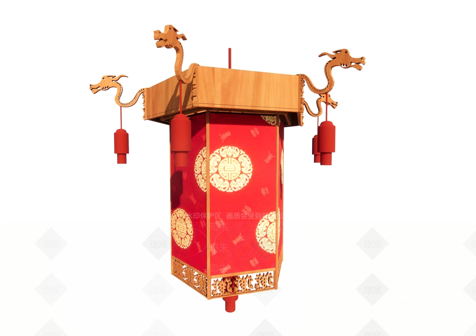 新中式中式灯笼SU模型下载【ID:1189386635】