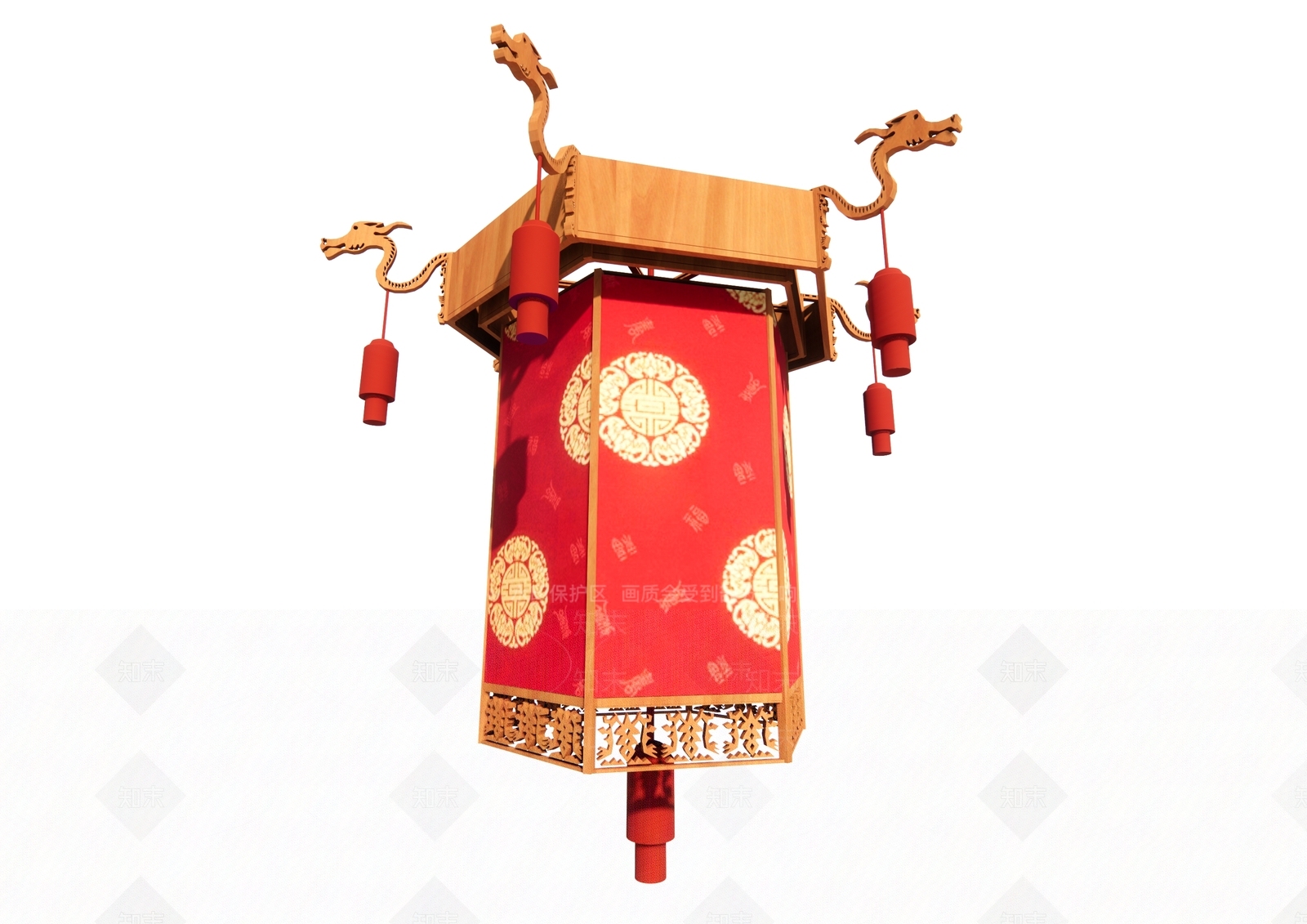新中式中式灯笼SU模型下载【ID:1189386635】