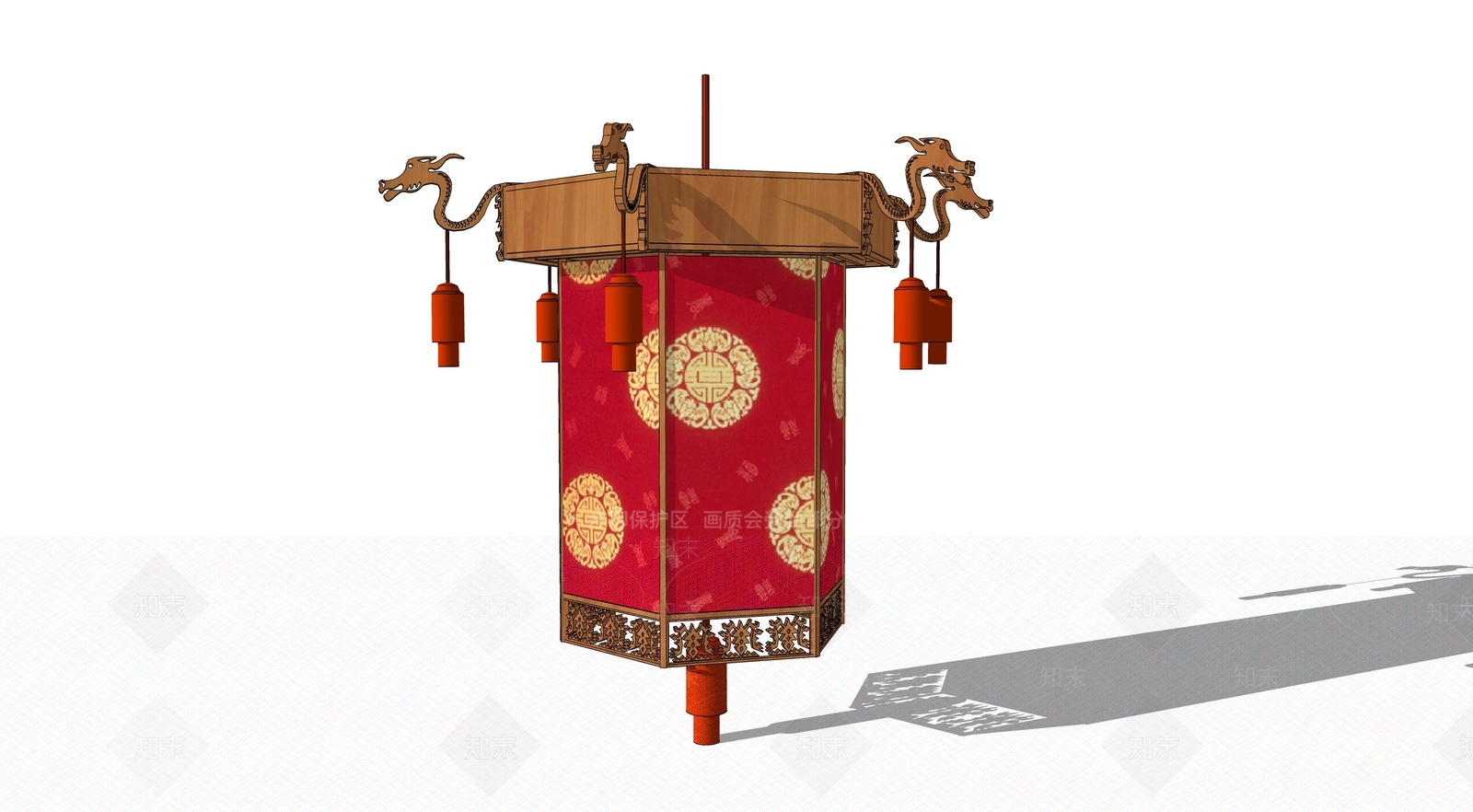 新中式中式灯笼SU模型下载【ID:1189386635】