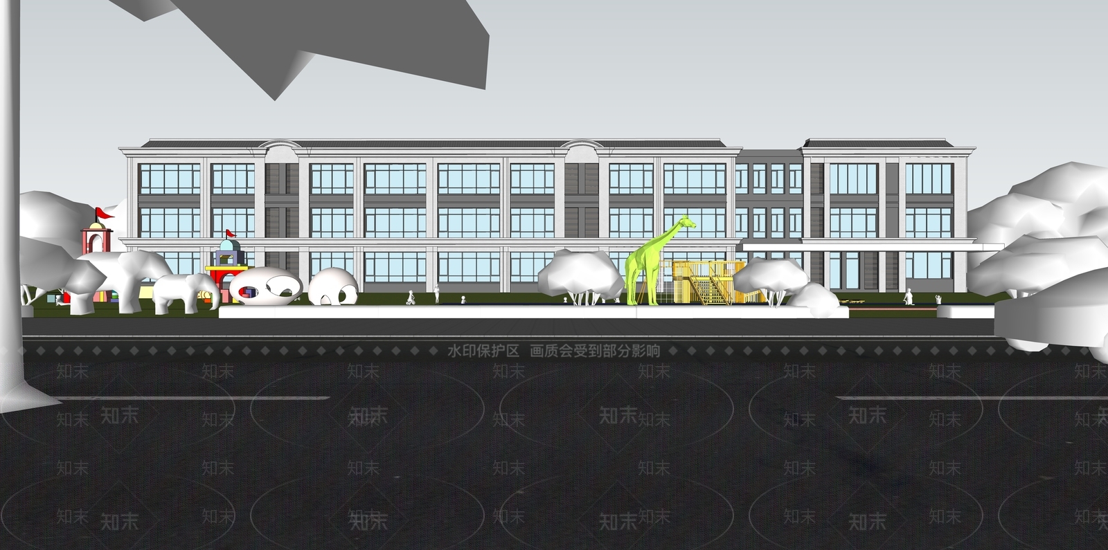 现代幼儿园SU模型下载【ID:1189387257】